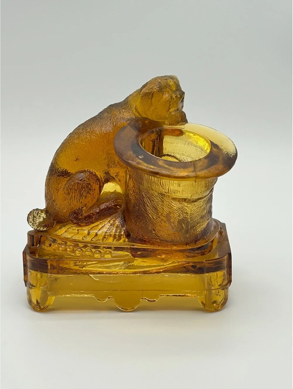 EAPG Belmont Glassworks Dog and Hat Toothpicks Holder- late 19th centurey